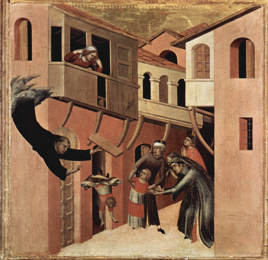 Simone Martini- The Miracle of the Child Falling from the Balcony
