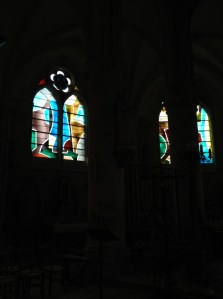 David Tremlett's stained-glass inside the church in Villenauxe-la-Grande