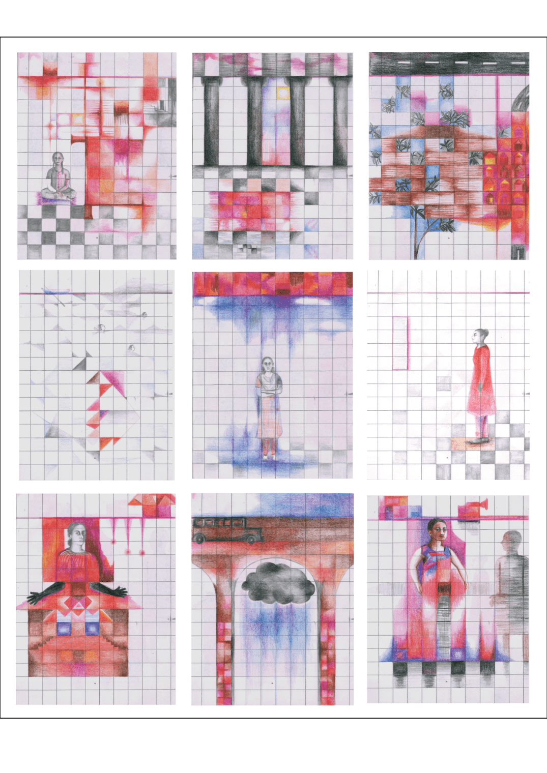 Framing options for notebook drawings-02